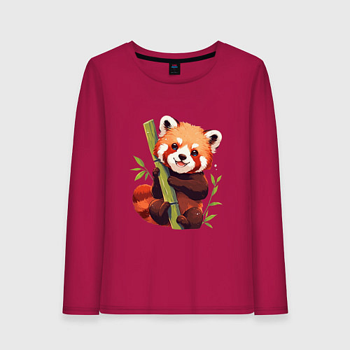 Женский лонгслив The Red Panda / Маджента – фото 1