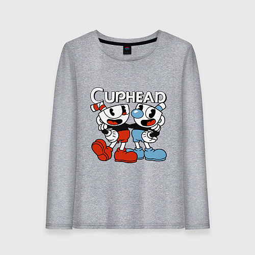 Женский лонгслив Cuphead and Mugman / Меланж – фото 1