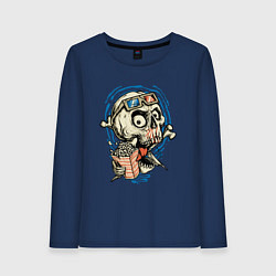 Женский лонгслив Череп киноман