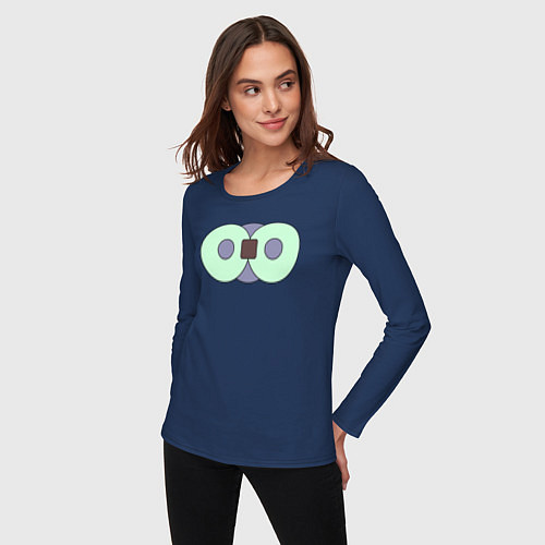 Женский лонгслив Два диска соединённые / Тёмно-синий – фото 3