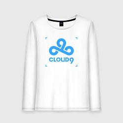 Лонгслив хлопковый женский Cloud9 - tecnic blue, цвет: белый