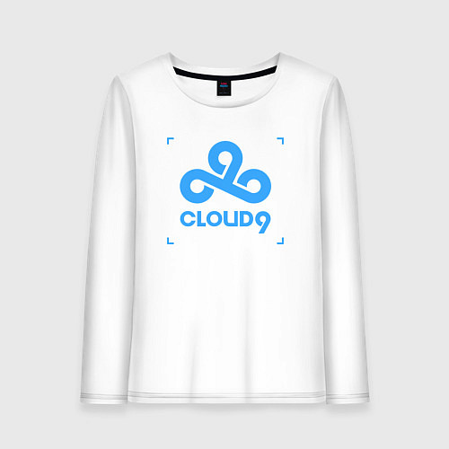 Женский лонгслив Cloud9 - tecnic blue / Белый – фото 1