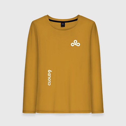 Женский лонгслив Cloud9 - white logo / Горчичный – фото 1