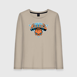 Лонгслив хлопковый женский New York killers, цвет: миндальный