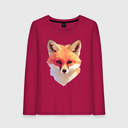 Лонгслив хлопковый женский Foxs head, цвет: маджента