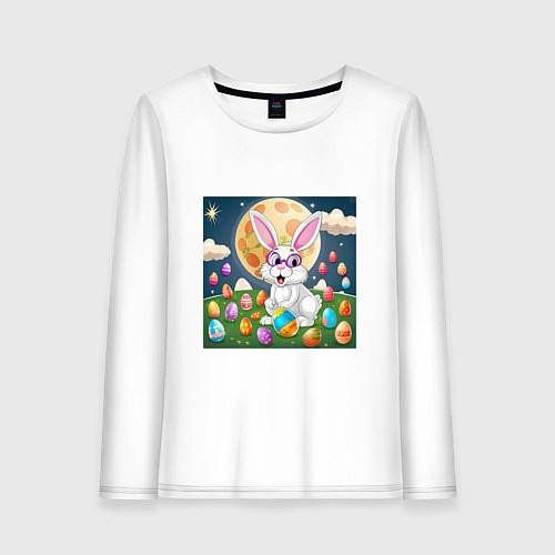 Женский лонгслив Зайчик ботаник / Белый – фото 1