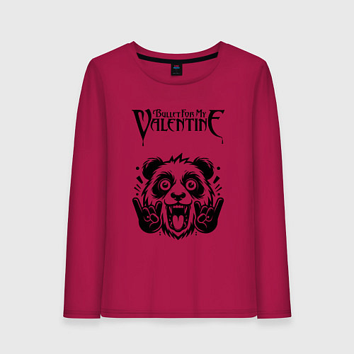 Женский лонгслив Bullet For My Valentine - rock panda / Маджента – фото 1