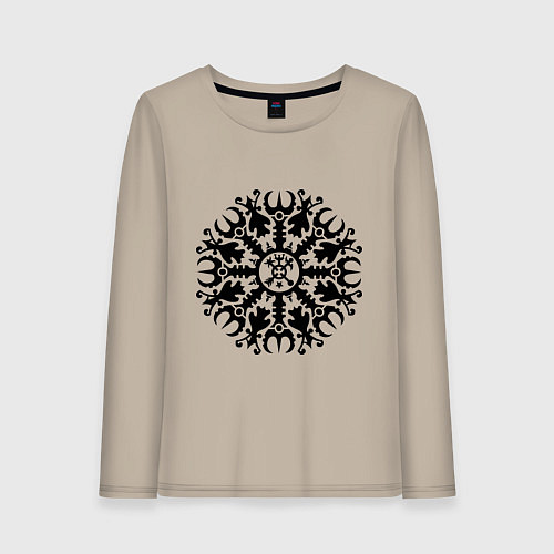 Женский лонгслив Защитная руна / Миндальный – фото 1