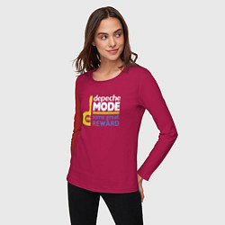 Лонгслив хлопковый женский Deepche Mode - Some great reward, цвет: маджента — фото 2