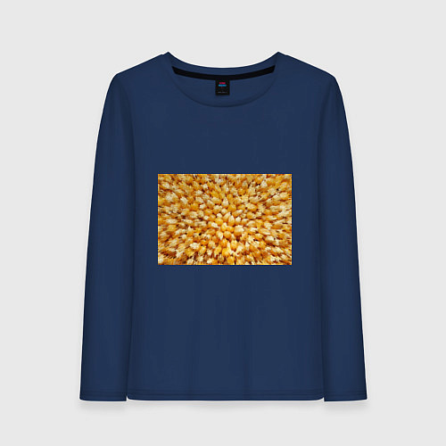 Женский лонгслив Трансформация зерен в объемные столбы / Тёмно-синий – фото 1