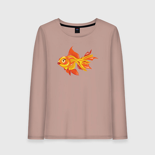 Женский лонгслив Golden fish / Пыльно-розовый – фото 1
