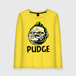 Лонгслив хлопковый женский Pudge Face, цвет: желтый