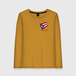 Лонгслив хлопковый женский Im Cuban - motto, цвет: горчичный