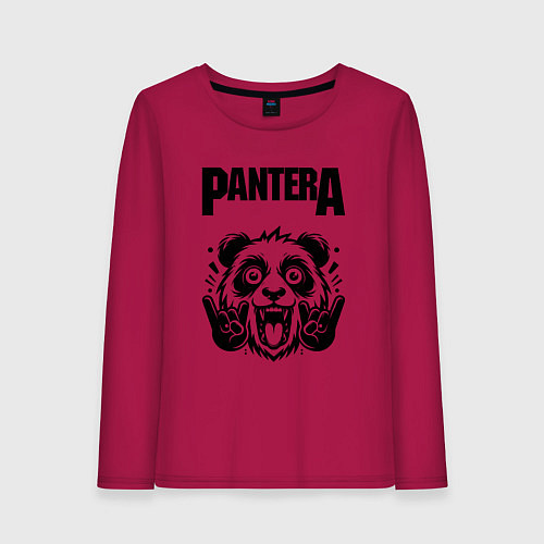Женский лонгслив Pantera - rock panda / Маджента – фото 1