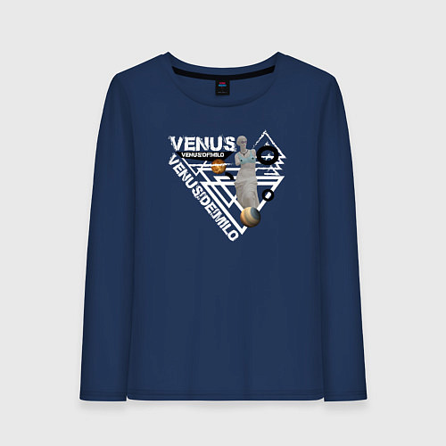 Женский лонгслив Венера Милосская / Тёмно-синий – фото 1