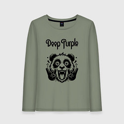 Лонгслив хлопковый женский Deep Purple - rock panda, цвет: авокадо