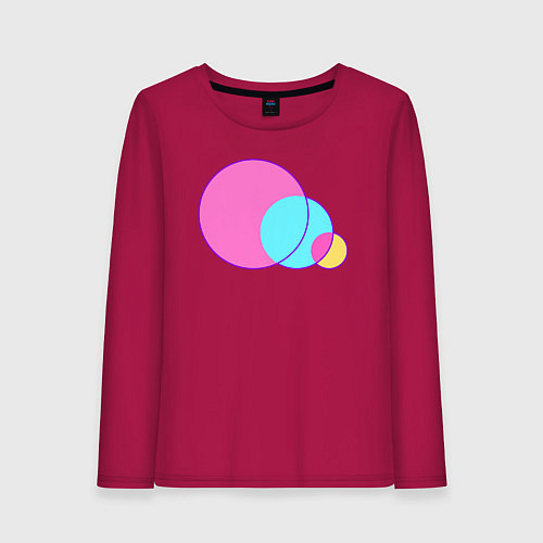 Женский лонгслив Три пересеченных круга / Маджента – фото 1