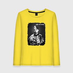 Лонгслив хлопковый женский Depeche Mode - Dave enjoy the silence, цвет: желтый