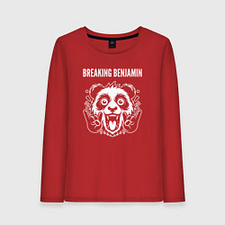 Лонгслив хлопковый женский Breaking Benjamin rock panda, цвет: красный