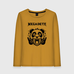 Лонгслив хлопковый женский Megadeth - rock panda, цвет: горчичный