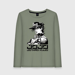 Лонгслив хлопковый женский Jotaro Kujo - jojo ai art, цвет: авокадо