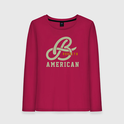 Женский лонгслив Brooklyn american / Маджента – фото 1