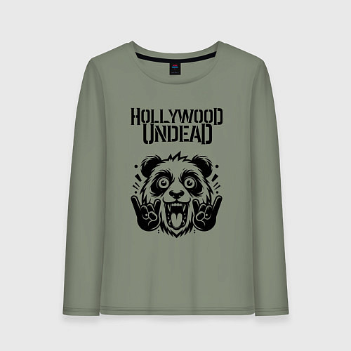 Женский лонгслив Hollywood Undead - rock panda / Авокадо – фото 1