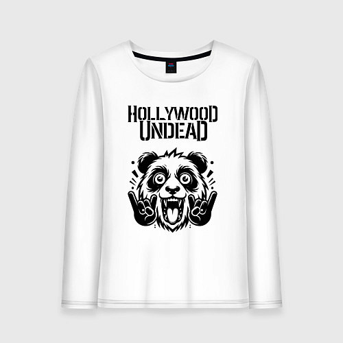 Женский лонгслив Hollywood Undead - rock panda / Белый – фото 1