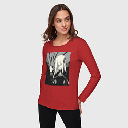 Лонгслив хлопковый женский ReZero Ехидна, цвет: красный — фото 2