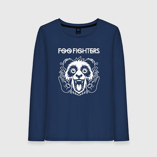 Женский лонгслив Foo Fighters rock panda / Тёмно-синий – фото 1