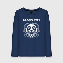 Лонгслив хлопковый женский Foo Fighters rock panda, цвет: тёмно-синий