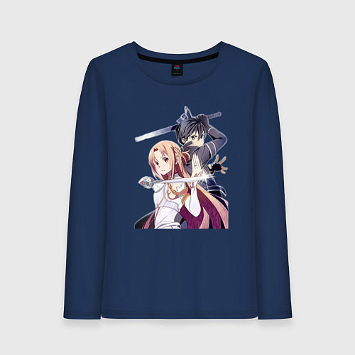 Женский лонгслив Мастера Меча Онлайн Кадзуто Киригая / Тёмно-синий – фото 1