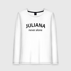 Лонгслив хлопковый женский Juliana never alone - motto, цвет: белый