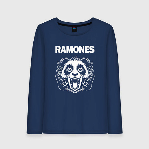 Женский лонгслив Ramones rock panda / Тёмно-синий – фото 1