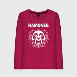 Лонгслив хлопковый женский Ramones rock panda, цвет: маджента
