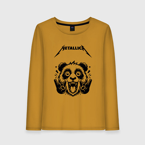 Женский лонгслив Metallica - rock panda / Горчичный – фото 1