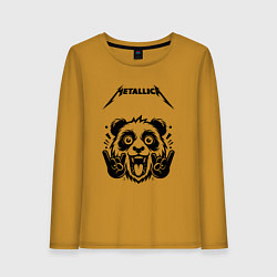 Лонгслив хлопковый женский Metallica - rock panda, цвет: горчичный