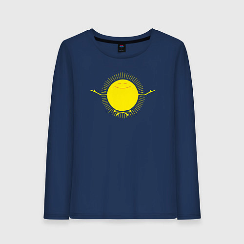 Женский лонгслив Sunny relax / Тёмно-синий – фото 1