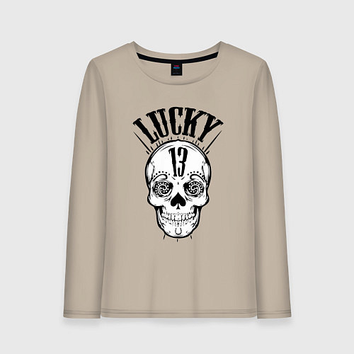 Женский лонгслив Lucky skull / Миндальный – фото 1