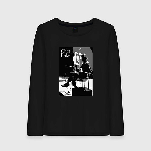 Женский лонгслив Chet Baker in concert / Черный – фото 1
