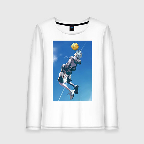Женский лонгслив Баскетбол Тэцуя Куроко арт / Белый – фото 1