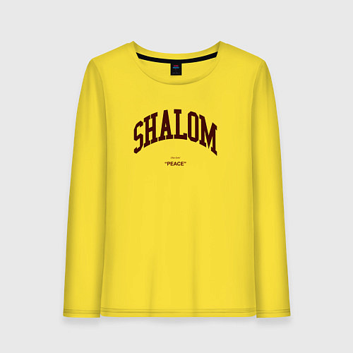 Женский лонгслив Shalom peace / Желтый – фото 1