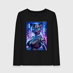 Женский лонгслив Cyber panter - ai art fantasy