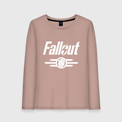 Лонгслив хлопковый женский Fallout - vault 33, цвет: пыльно-розовый
