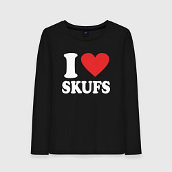 Лонгслив хлопковый женский I love - skufs, цвет: черный