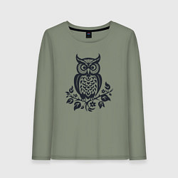 Женский лонгслив Силуэт совы