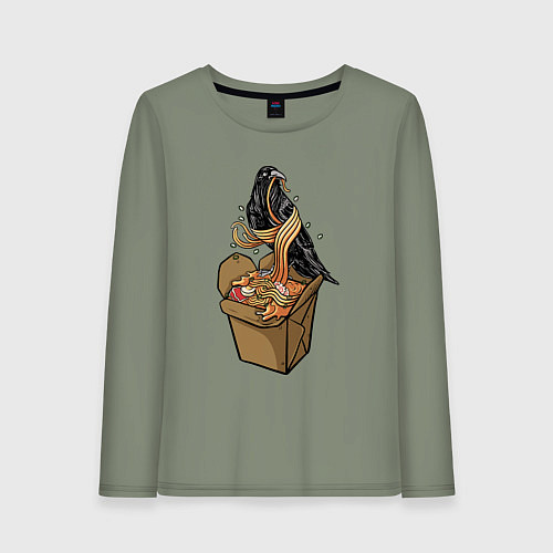 Женский лонгслив Ворон и лапша / Авокадо – фото 1