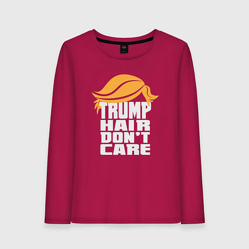 Женский лонгслив Trump hair dont care / Маджента – фото 1