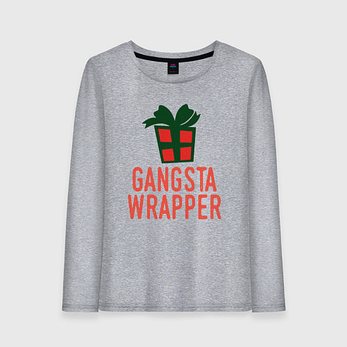 Женский лонгслив Gangsta wrapper / Меланж – фото 1