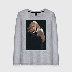 Лонгслив хлопковый женский Ведьма и чудовище Гидо, цвет: меланж